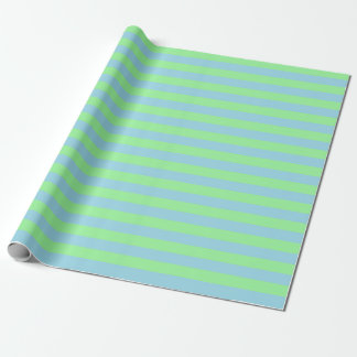 Minze, grüne und pastellblaue Streifen Geschenkpapier