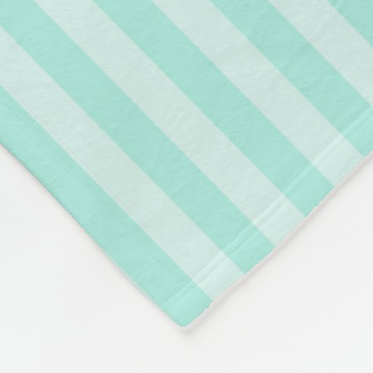 Minze, grüne und weiße Streifen und Milchmonogramm Fleecedecke (Ecke)