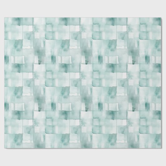 Minze Grüne Wasserfarbe Abstrakt Geschenkpapier (Flach)