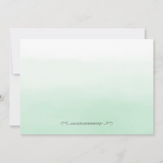 Minze Grüne Wasserfarbe Save the Date Einladung (Rückseite)