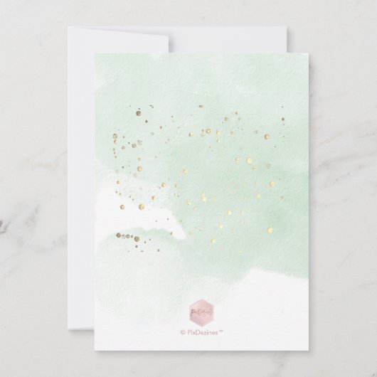 Minze grüne Wasserfarbe wird überdacht sein Einladung (Rückseite)