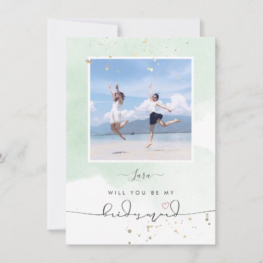 Minze grüne Wasserfarbe wird überdacht sein Einladung (Vorderseite)