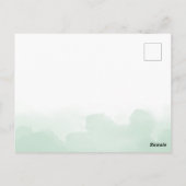 Minze grüne Wasserfarben Schwarzes Skript Save the Postkarte (Rückseite)