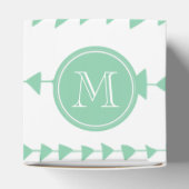 Minze grüne, weiße Aztec-Pfeile Monogramm Geschenkschachtel (Oben)