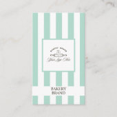 Minze grüne, weiße Bäckerei Logo Groß Streifen Visitenkarte (Vorderseite)