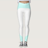 Minze grüne weiße Farben Moderne elegante Vorlage Leggings (Vorderseite)