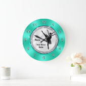 Minze grüne, weiße Personalisierte Ballerina Uhr (Zuhause)