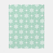 Minze grüne weiße Schneeflocken Weihnachtsmuster Fleecedecke (Vorderseite)