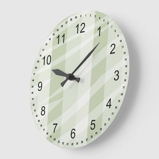 Minze grüne, weiße Zebrastreifen Große Wanduhr (Winkel)