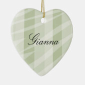 Minze grüne, weiße Zebrastreifen Keramikornament (Rechts)