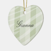 Minze grüne, weiße Zebrastreifen Keramikornament (Links)