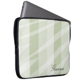 Minze grüne, weiße Zebrastreifen Laptopschutzhülle (Vorne Rechts)