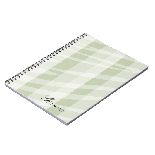 Minze grüne, weiße Zebrastreifen Notizblock (Linke Seite)