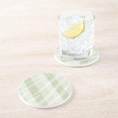 Minze grüne, weiße Zebrastreifen Sandstein Untersetzer (Seite)