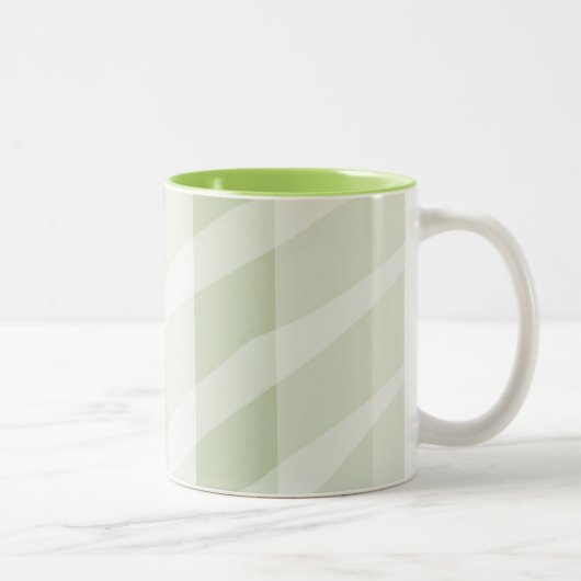 Minze grüne, weiße Zebrastreifen Zweifarbige Tasse (Rechts)