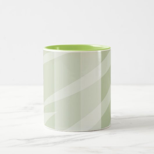 Minze grüne, weiße Zebrastreifen Zweifarbige Tasse (Mittel)