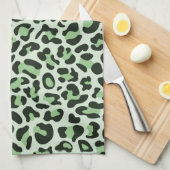 Minze grüner Leopard Print Retro Küchentücher (Viertel Falte)