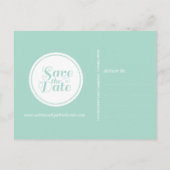 Minze grünes Retro-Foto Save the Date Postkarte (Rückseite)
