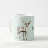 Minze grünes Rustikales Hirsch Kaffeetasse (Vorderseite Links)