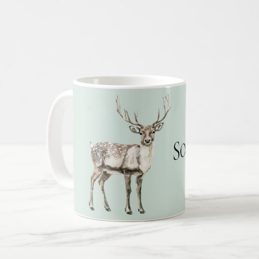 Minze grünes Rustikales Hirsch Kaffeetasse (Vorderseite Links)