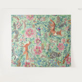 Minze Grünwaldland Tiere Hirschfocken Hase groß Wandteppich (Vorderseite (Horizontal))