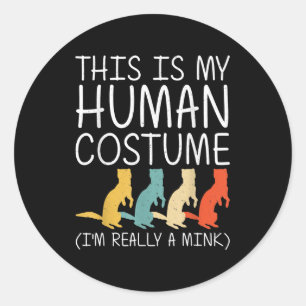 Minze Halloween menschliche Kostüme Weasel Otter E Runder Aufkleber