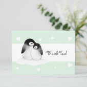 Minze Herzpinguin Danke-Karte Dankeskarte (Stehend Vorderseite)