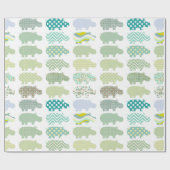 Minze Hippo Matte Wrapping Paper Geschenkpapier (Flach)