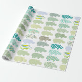 Minze Hippo Matte Wrapping Paper Geschenkpapier (Ungerollt)