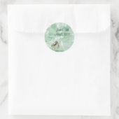 Minze Hochzeitskostkleber Runder Aufkleber (Tasche)