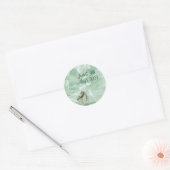 Minze Hochzeitskostkleber Runder Aufkleber (Umschlag)