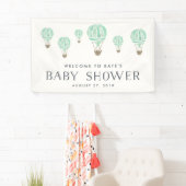 Minze Hot Air Ballon Babydusche Banner (Insitu)
