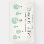 Minze Hot Air Ballon Babydusche Banner (Vertikal)