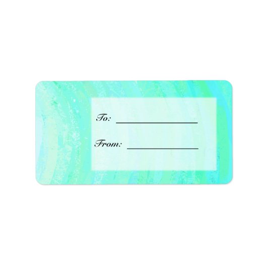 Minze Ice Blue und Black Monogram Adressaufkleber (Vorne)