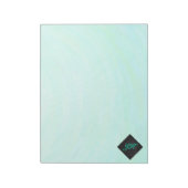 Minze Ice Blue und Black Monogram Notizblock (Rotiert)