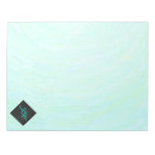 Minze Ice Blue und Black Monogram Notizblock (Vorderseite)