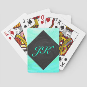 Minze Ice Blue und Black Monogram Spielkarten