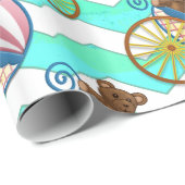 Minze Ice Blue Zickzack Patteryn Baby Geschenkpapier (Rolleneckpunkt)