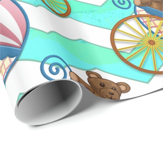 Minze Ice Blue Zickzack Patteryn Baby Geschenkpapier (Rolleneckpunkt)