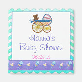 Minze Ice Blue Zickzack Patteryn Baby Magnet (Vorne)