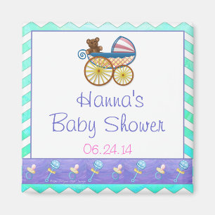 Minze Ice Blue Zickzack Patteryn Baby Magnet