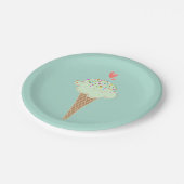 Minze Ice Cream Cone Pappteller (Schrägansicht)