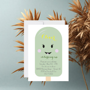 Minze Ice Cream Cone Scoop Confetti Geburtstagspar Einladung