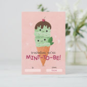 Minze Ice Cream Klassenzimmer Valentine Einladung (Stehend Vorderseite)