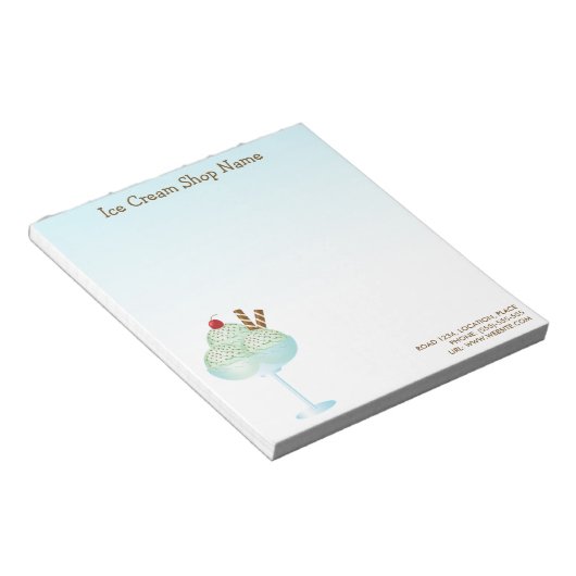 Minze Ice Cream Sundae Ice Sebstgebrautes Bier Notizblock (angewinkelt)