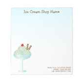 Minze Ice Cream Sundae Ice Sebstgebrautes Bier Notizblock (Vorderseite)