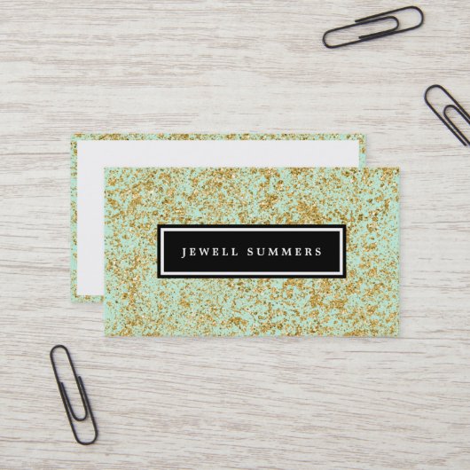 Minze & Imitate Gold Glitzer Staub Visitenkarte (Vorderseite/Rückseite Beispiel)