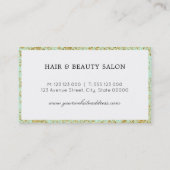 Minze & Imitate Gold Glitzer Staub Visitenkarte (Rückseite)