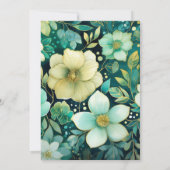 Minze, Jäger Grün und Gold Blumensommer Einladung (Rückseite)