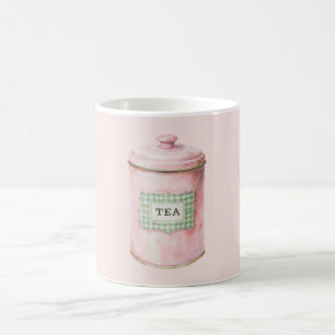 Minze Kariert Rosa Tee Kaffeetasse